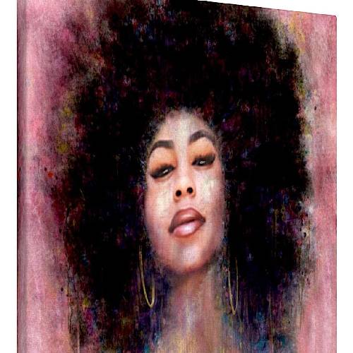 African American Wall Art Canvas Art African Art Wall Decor Afro Woman Art Canvas Painting Framed Stretched 16x20 inch Ready to Hang