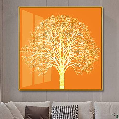 Art Paintings Luxurious Framed Abstract Wall Artwork for Home Decoration Wall Decor Abstract Art Picture Paintings (Fortune tree1, 60x60cm)