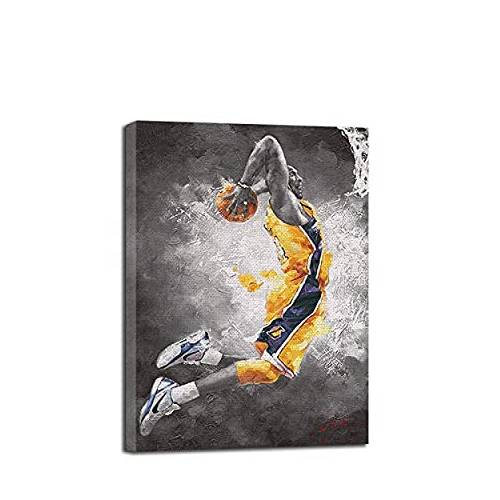 Canvas Kobe Bryant Dunk Wall Art Painting – Print Pictures Art NBA Basketball Lakers Painting 12x16 inch for Home Art