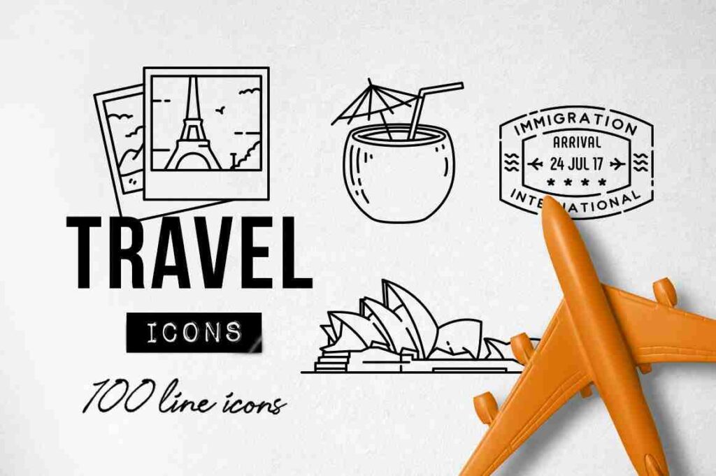 100 Travel Icons Set - Expanded